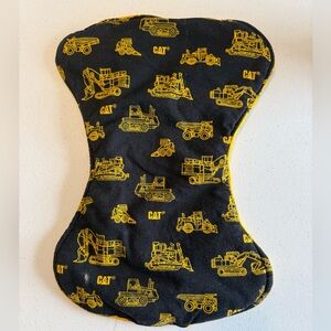 Homemade CAT/Caterpillar Construction Print burp rag - Black and Yellow